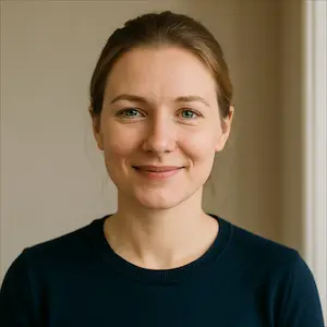 Nadiya Shvudko. smiling after ceiling repair and painting in her Barrhaven new home