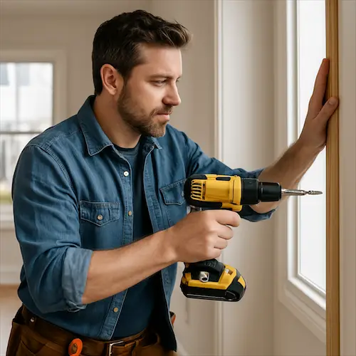 Local handyman using tools during a home repair project in Ottawa
